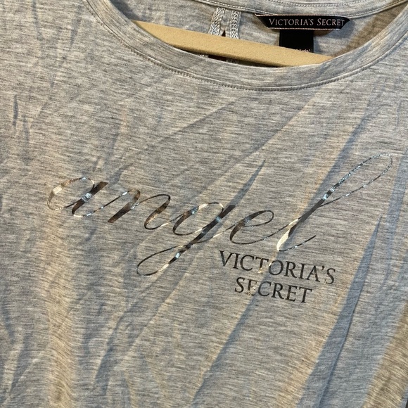 Victoria Secret Angel Lounge Keyhole Open Back Hem Sleeveless Gray Tank Top - Picture 6 of 11